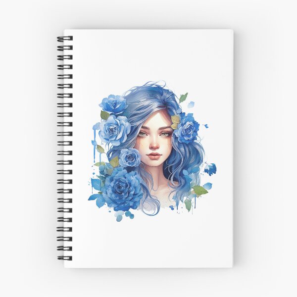 Item preview, Blue Rose Girl | Elegant Floral Aesthetic Art designed and sold by Mandayartstudio.