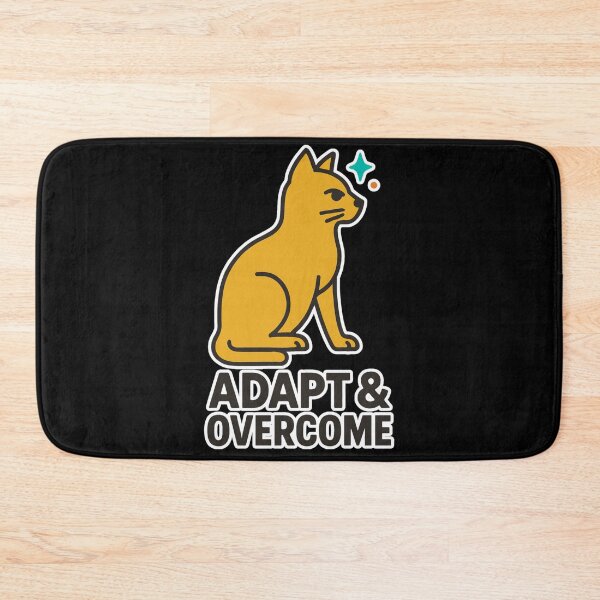 Item preview, Adapt and Overcome - Motivational Tripod Cat Strength Design designed and sold by Punderful Corner.