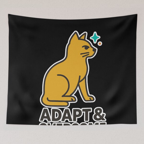 Item preview, Adapt and Overcome - Motivational Tripod Cat Strength Design designed and sold by Cust-tshirts.
