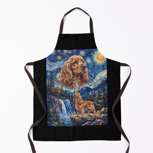 Item preview, Cocker Spaniel Howling Moon Starry Night Van Gogh Art Dog Lover designed and sold by dian-rody-crest.