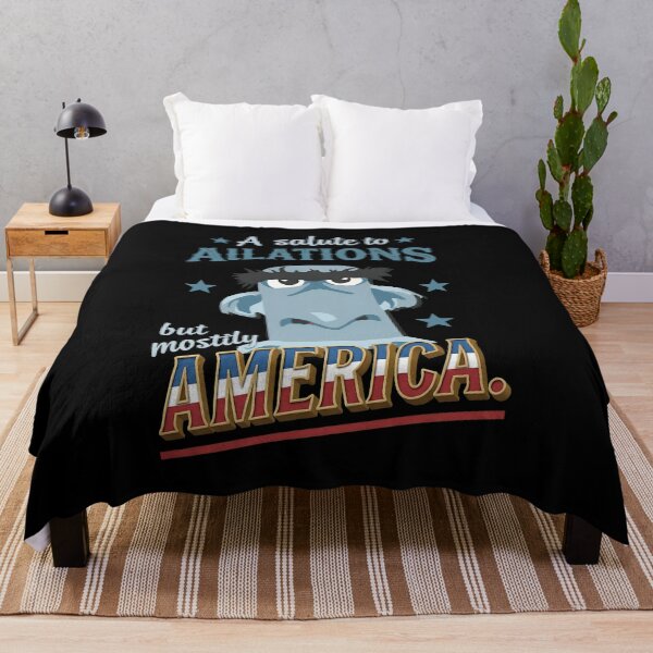 Item preview, Funny Grumpy Blue Bird Character Patriotic Slogan Art designed and sold by DovieBahringer.