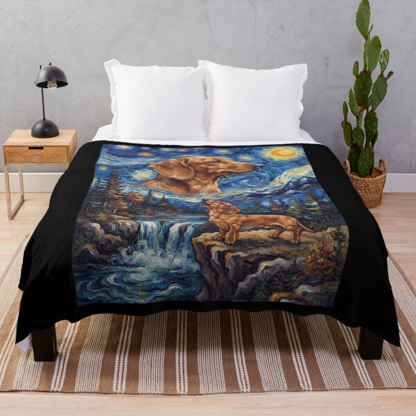 Item preview, Dachshund Howling Moon Starry Night Van Gogh Art Dog Lover designed and sold by dian-rody-crest.