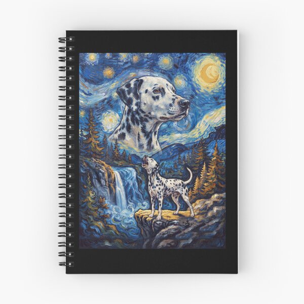 Item preview, Dalmatian Howling Moon Starry Night Van Gogh Art Animal Lover designed and sold by dian-rody-crest.