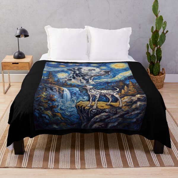 Item preview, Dalmatian Howling Moon Starry Night Van Gogh Art Animal Lover designed and sold by dian-rody-crest.