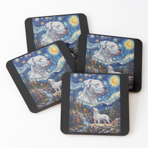 Item preview, Dogo Argentino Howling Moon Starry Night Van Gogh Art Animal Lover designed and sold by dian-rody-crest.