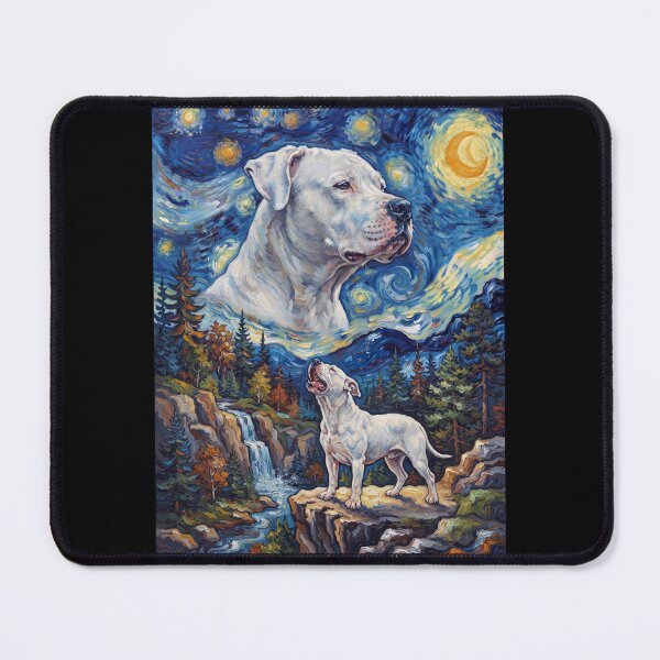 Item preview, Dogo Argentino Howling Moon Starry Night Van Gogh Art Animal Lover designed and sold by dian-rody-crest.
