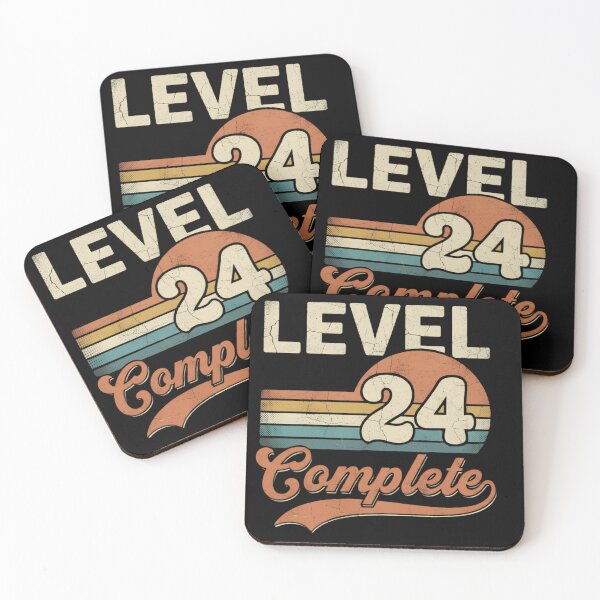 Item preview, Level 24 Complete Retro Sunset 24th Birthday Vintage Distressed Birthday designed and sold by Zizo-DR44.