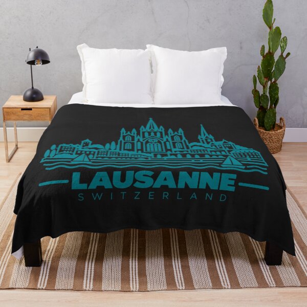 Item preview, Lausanne Switzerland Line Art Lake Poster designed and sold by CMYKStudio.