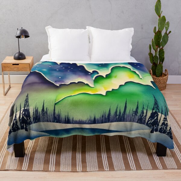 Item preview, Green Aurora Over Snow Covered Peaks designed and sold by Gustavo Navarro.