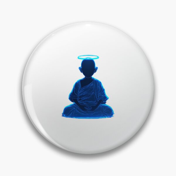 Item preview, Cyber Monk – Glowing Android in Lotus Pose with Halo designed and sold by Alphakenon.