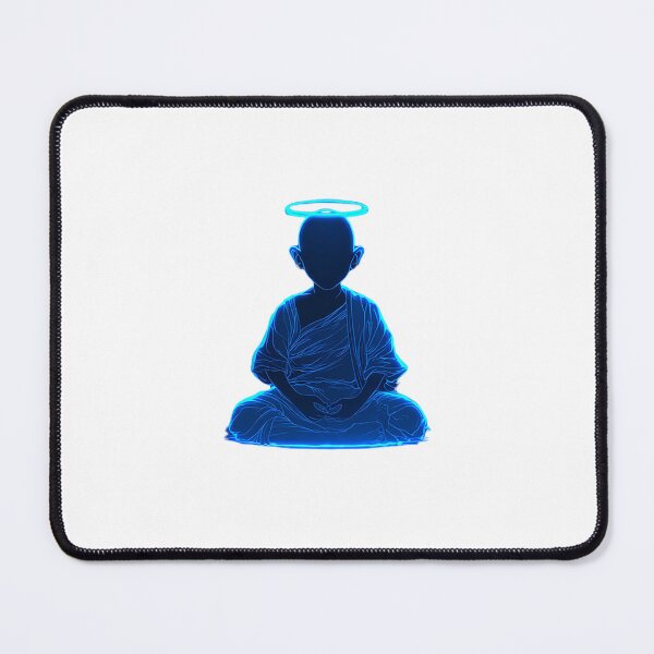 Item preview, Cyber Monk – Glowing Android in Lotus Pose with Halo designed and sold by Alphakenon.