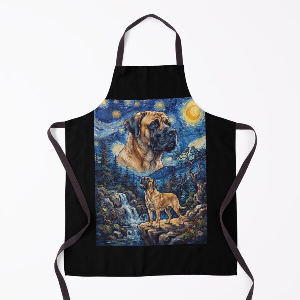 Item preview, English Mastiff Howling Moon Starry Night Van Gogh Art Animal Lover designed and sold by dian-rody-crest.