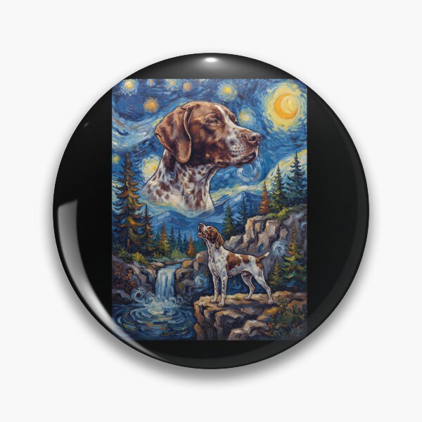 Item preview, English Pointer Howling Moon Starry Night Van Gogh Art Animal Lover designed and sold by dian-rody-crest.