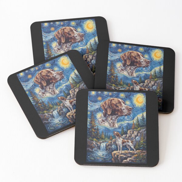 Item preview, English Pointer Howling Moon Starry Night Van Gogh Art Animal Lover designed and sold by dian-rody-crest.