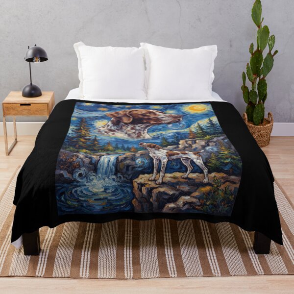 Item preview, English Pointer Howling Moon Starry Night Van Gogh Art Animal Lover designed and sold by dian-rody-crest.