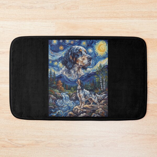 Artikelvorschau, Englischer Setter, heulender Mond, Sternennacht, Van Gogh-Kunst, Tierliebhaber entworfen und verkauft von dian-rody-crest.