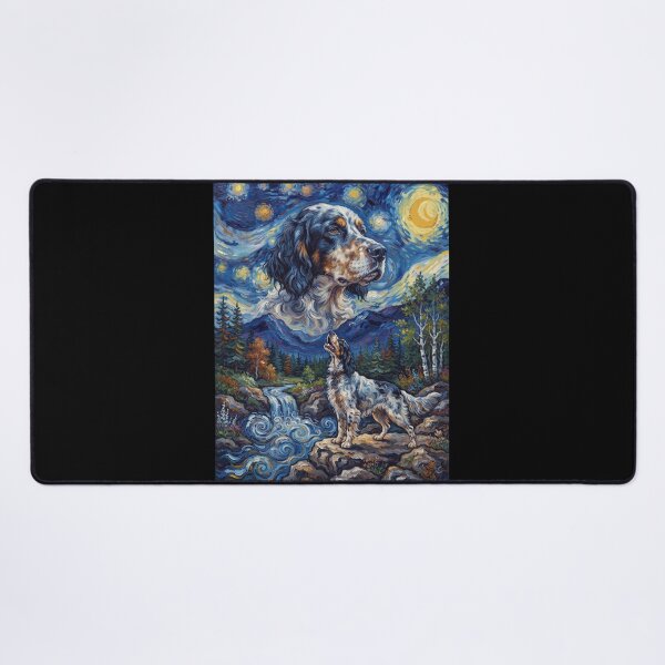 Item preview, English Setter Howling Moon Starry Night Van Gogh Art Animal Lover designed and sold by dian-rody-crest.