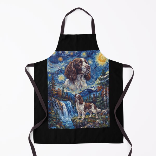Item preview, English Springer Spaniel Howling Moon Starry Night Van Gogh Art Dog Lover designed and sold by dian-rody-crest.