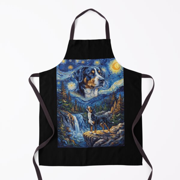 Item preview, Entlebucher Mountain Dog Howling Moon Starry Night Van Gogh Art Animal Lover designed and sold by dian-rody-crest.