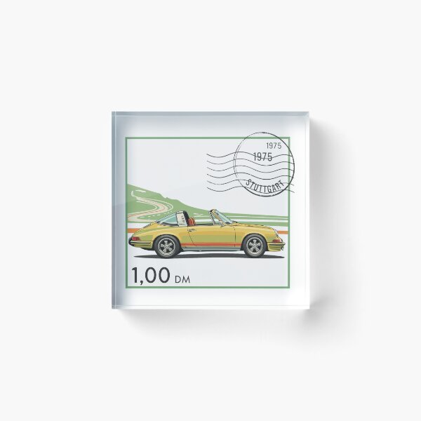 Item preview, Vintage Yellow Sports Car Stamp Illustration designed and sold by KENNETHPAGANJON.