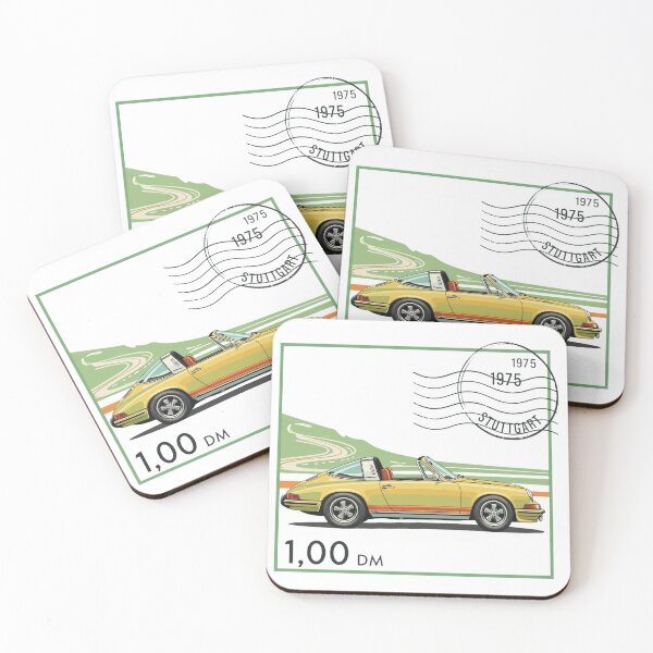 Item preview, Vintage Yellow Sports Car Stamp Illustration designed and sold by KENNETHPAGANJON.