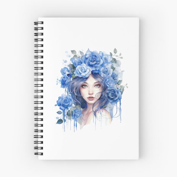 Item preview, Blue Rose Girl | Elegant Floral Aesthetic Art designed and sold by Mandayartstudio.