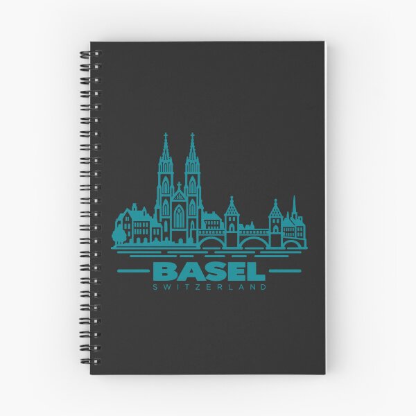 Artikelvorschau, Basel Schweiz Linienkunst-Skyline-Poster entworfen und verkauft von CMYKStudio.