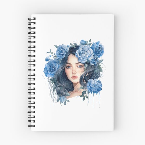 Item preview, Blue Rose Girl | Elegant Floral Aesthetic Art designed and sold by Mandayartstudio.