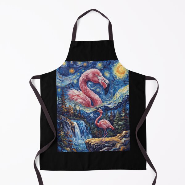 Item preview, Flamingo Howling Moon Starry Night Van Gogh Art Animal Lover designed and sold by dian-rody-crest.
