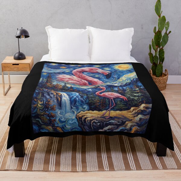 Item preview, Flamingo Howling Moon Starry Night Van Gogh Art Animal Lover designed and sold by dian-rody-crest.