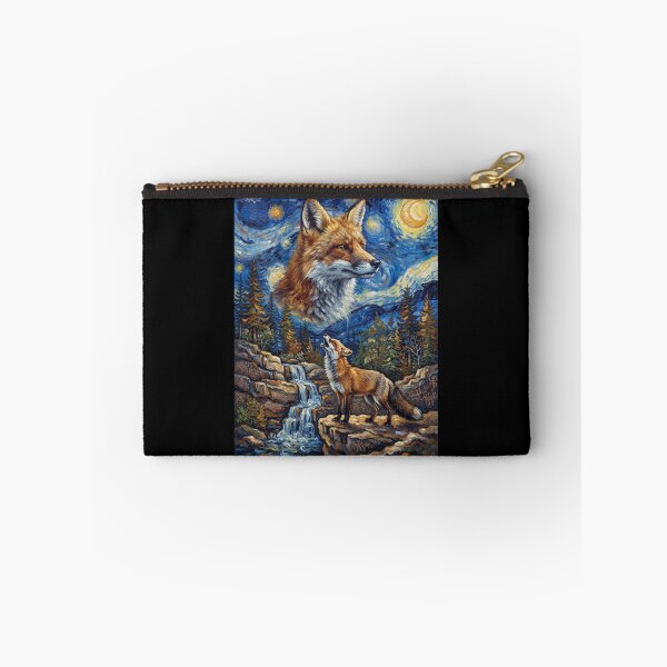 Item preview, Fox Howling Moon Starry Night Van Gogh Art Animal Lover designed and sold by dian-rody-crest.