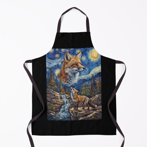 Item preview, Fox Howling Moon Starry Night Van Gogh Art Animal Lover designed and sold by dian-rody-crest.