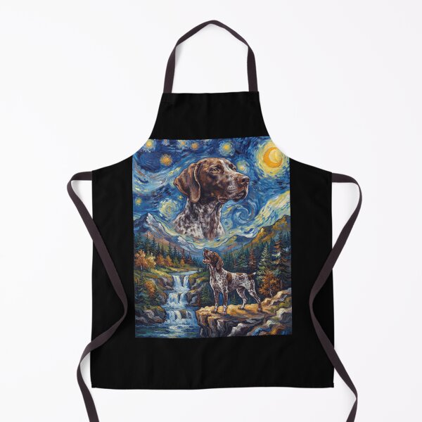 Item preview, German Shorthaired Pointer Howling Moon Starry Night Van Gogh Art Dog Lover designed and sold by dian-rody-crest.
