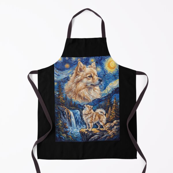 Item preview, German Spitz Howling Moon Starry Night Van Gogh Art Animal Lover designed and sold by dian-rody-crest.