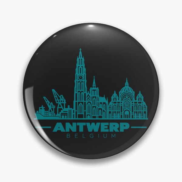 Item preview, Antwerp Belgium Line Art Skyline Poster designed and sold by CMYKStudio.