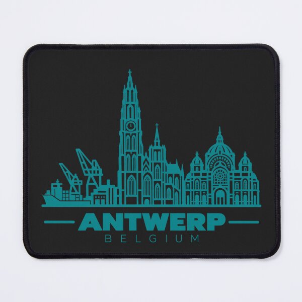 Item preview, Antwerp Belgium Line Art Skyline Poster designed and sold by CMYKStudio.