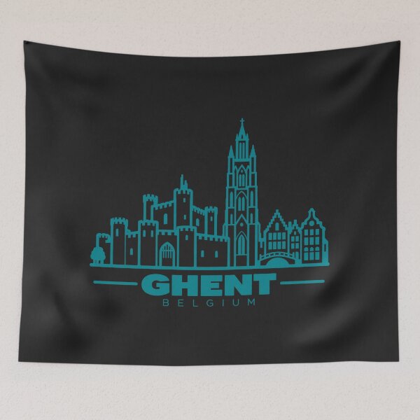 Item preview, Ghent Belgium Line Art Skyline Poster designed and sold by CMYKStudio.