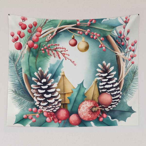 Item preview, Festive Christmas Wreath with Pinecones designed and sold by Gustavo Navarro.
