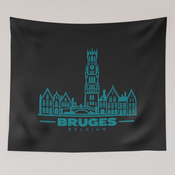 Item preview, Bruges Belgium Line Art Landmark Poster designed and sold by CMYKStudio.