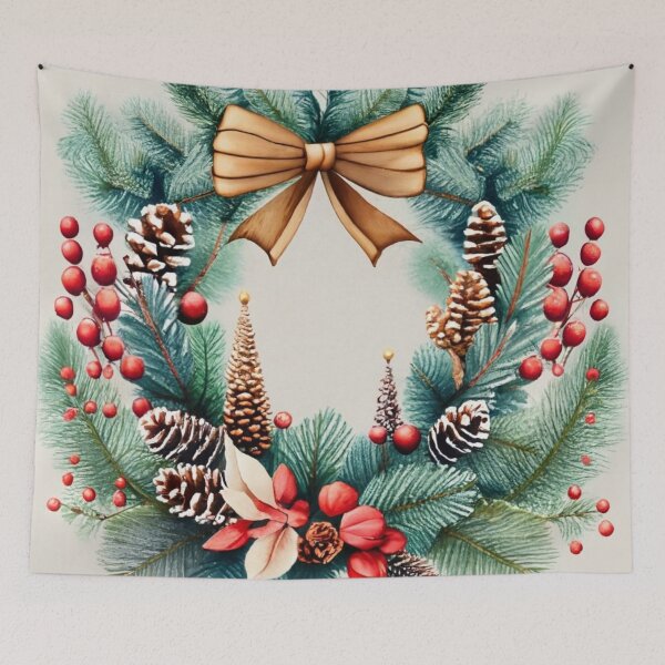 Item preview, Evergreen Holiday Wreath with Ornaments designed and sold by Gustavo Navarro.