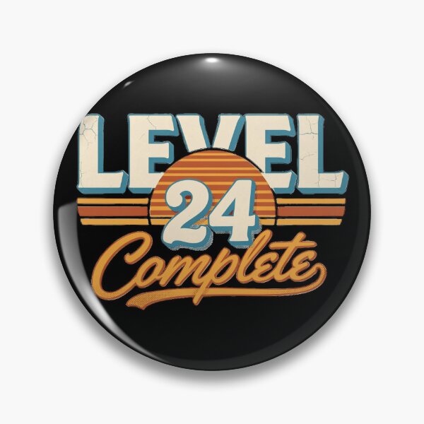 Item preview, Level 24 Complete Distressed Halftone Retro Vintage 24th Birthday Design designed and sold by Zizo-DR44.