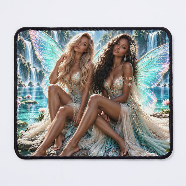 Item preview, Enchanted Falls – Fairies of the Crystal Paradise designed and sold by DreamyWallVibes.