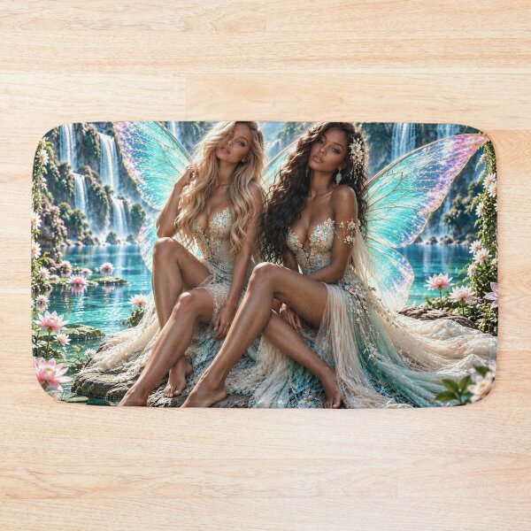 Item preview, Enchanted Falls – Fairies of the Crystal Paradise designed and sold by DreamyWallVibes.