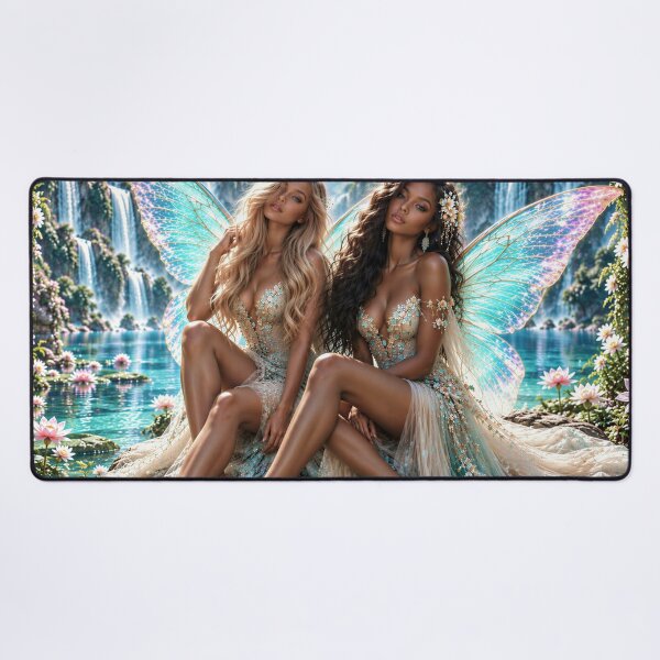 Item preview, Enchanted Falls – Fairies of the Crystal Paradise designed and sold by DreamyWallVibes.
