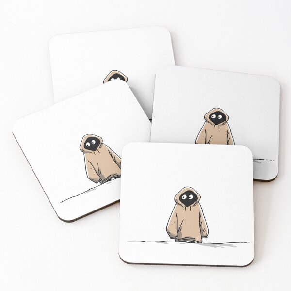 Item preview, Tiny Void in Beige Hoodie – Minimal Lonely Figure Art designed and sold by Alphakenon.