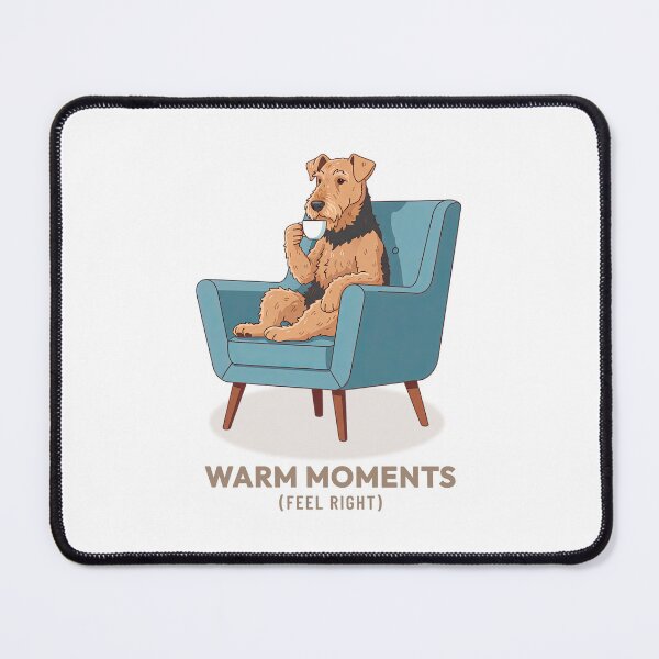 Item preview, Airedale Terrier Drinking Coffee Cozy Vintage Aesthetic designed and sold by COZY VINTAGE animal.