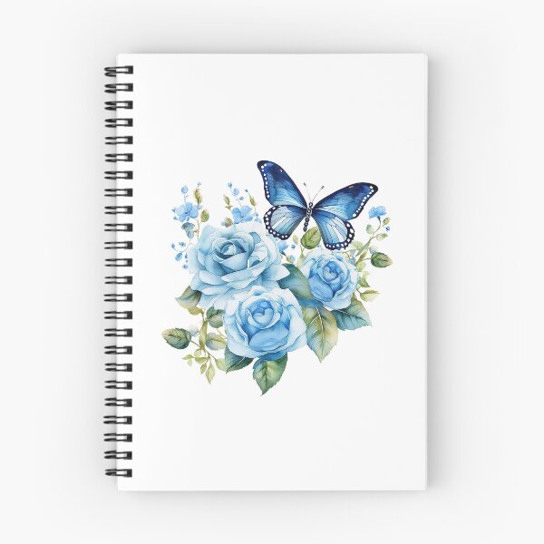 Item preview, Blue Rose Butterfly | Elegant Floral Aesthetic Art designed and sold by Mandayartstudio.