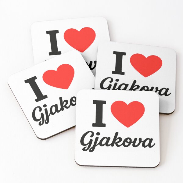 Item preview, Diseño tipográfico "Me encanta Gjakova" | Obra de arte "Orgullo de la ciudad de Kosovo" | Declaración de amor por los viajes y la cultura de los Balcanes designed and sold by PaintedPixels01.