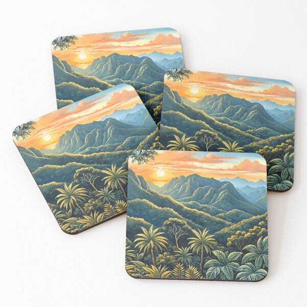 Item preview, THE GOLDEN HOUR OF EDEN | jungle moutains designed and sold by TAMAJAD.