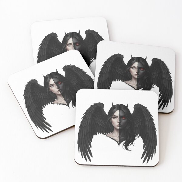 Item preview, Dark Angel and Demon Split Face designed and sold by ZyVoAli.